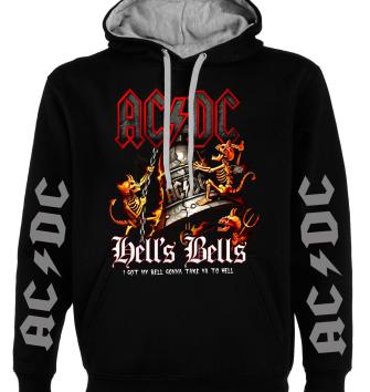 AC DC, Hells bells, мъжки суитшърт без цип, худи, Премиум качество