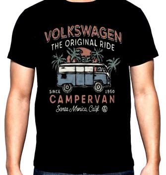 Volkswagen the original ride campervan, мъжка тениска за къмпинг, 100% памук, S до 5XL