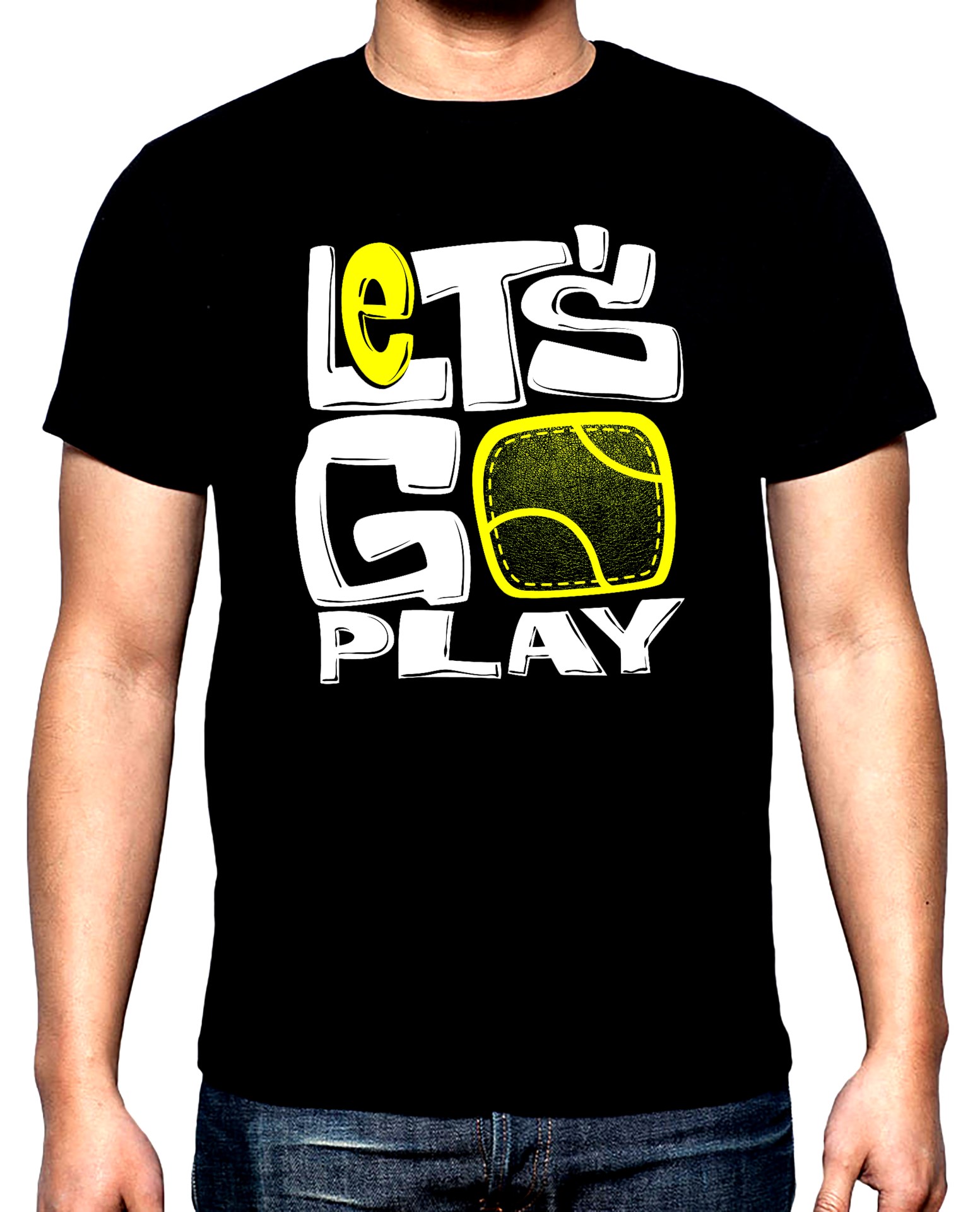 Let's go play, мъжка тениска за тенис, 100% памук, S до 5XL