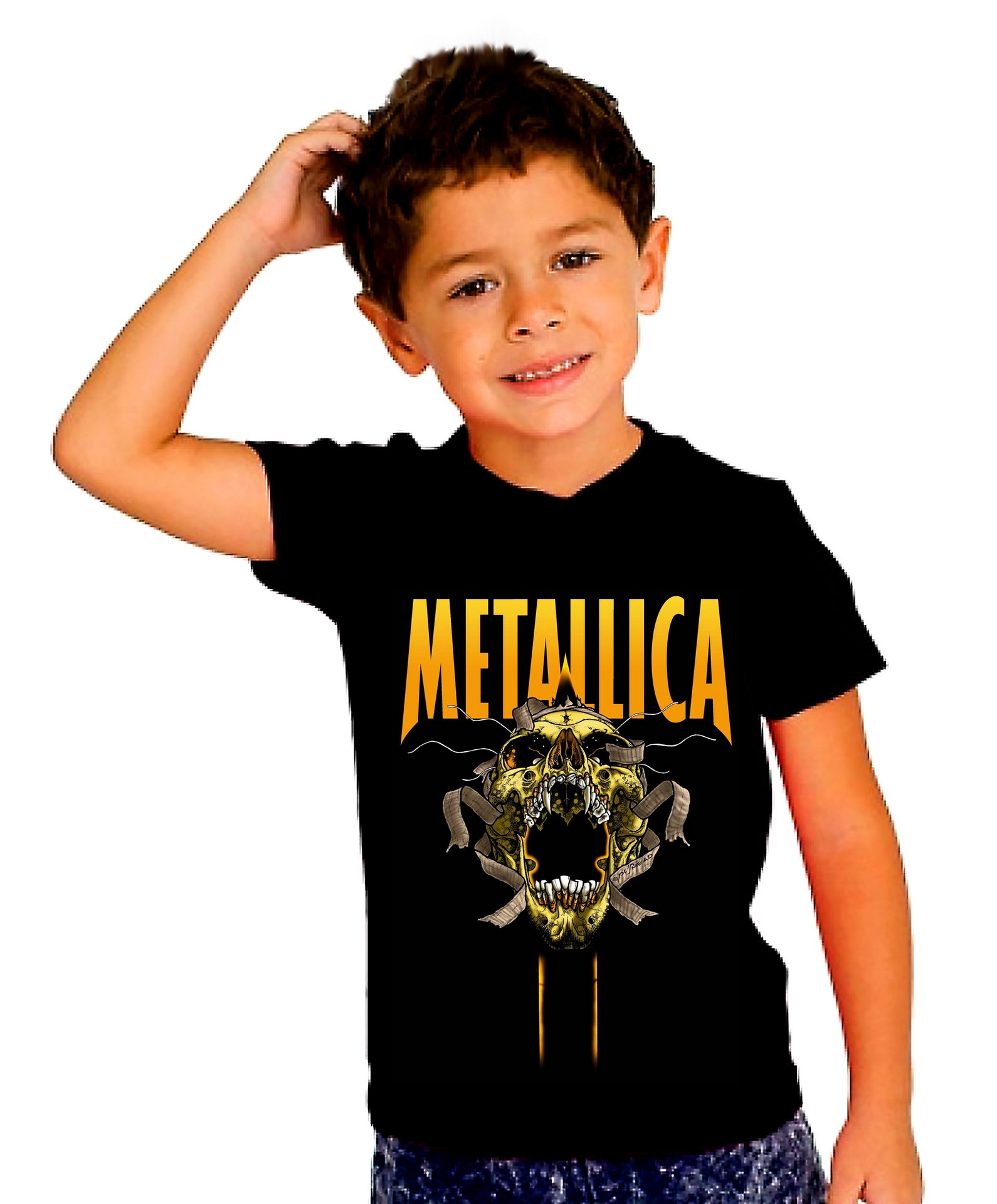 Детска тениска, Metallica, cherep, 100% памук, от 1 г. до 12 г.