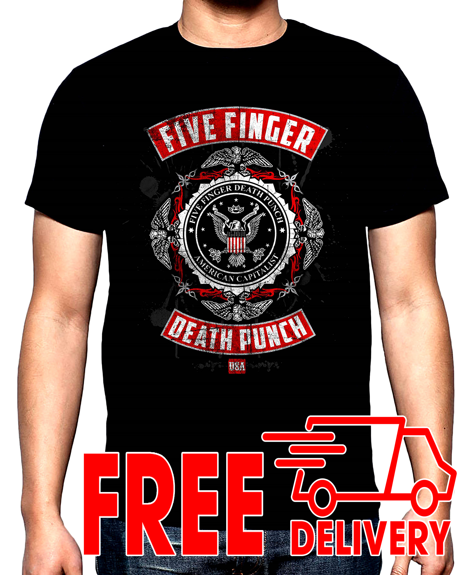 Five Finger Death Punch, American capitalist, мъжка тениска, 100% памук S до 5XL