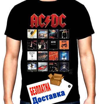 AC DC, албуми, мъжка тениска, 100% памук, S до 5XL