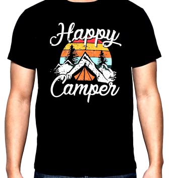 Happy camper, 2, мъжка тениска за къмпинг, 100% памук, S до 5XL