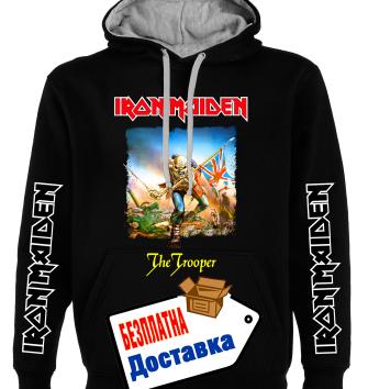 Iron Maiden, The trooper, мъжки суитшърт без цип, худи, Премиум качество