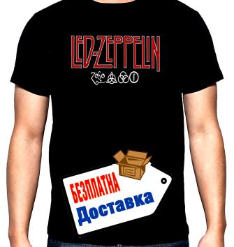 Led Zeppelin, logo, мъжка тениска, 100% памук, S до 5XL