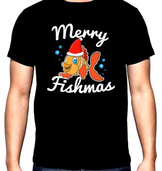 Риболов,мъжка тениска, Merry fishmas, 100% памук, S до 5XL