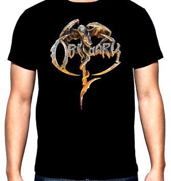 Obituary, logo, мъжка тениска, 100% памук, S до 5XL