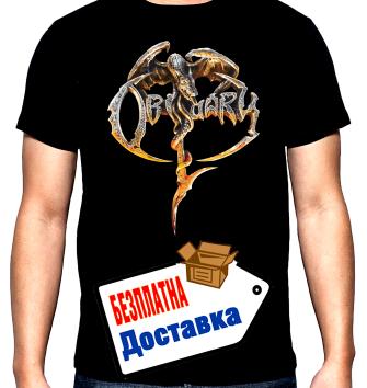 Obituary, logo, мъжка тениска, 100% памук, S до 5XL