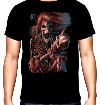 Скелет с китара, хеви метъл, мъжка тениска, 100% памук, S до 5XL
