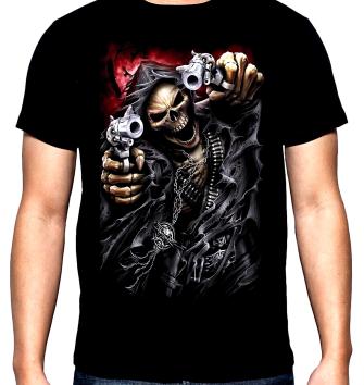 Скелет с пистолети, мъжка тениска, 100% памук, S до 5XL