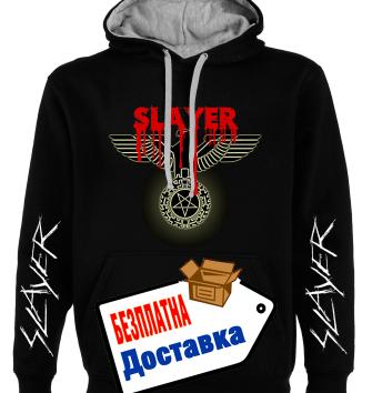 Slayer, Слеър, мъжки суитшърт без цип, худи, Премиум качество