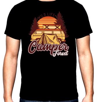 Wild life camper forest, мъжка тениска за къмпинг, 100% памук, S до 5XL