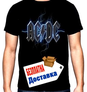 AC DC, лого, 5, мъжка тениска, 100% памук, S до 5XL