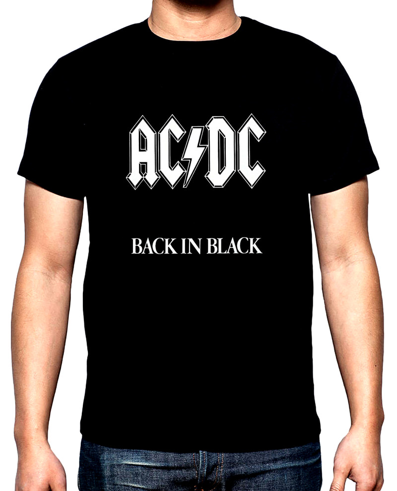 Тениски AC DC, Back in black, мъжка тениска, 100% памук, S до 5XL