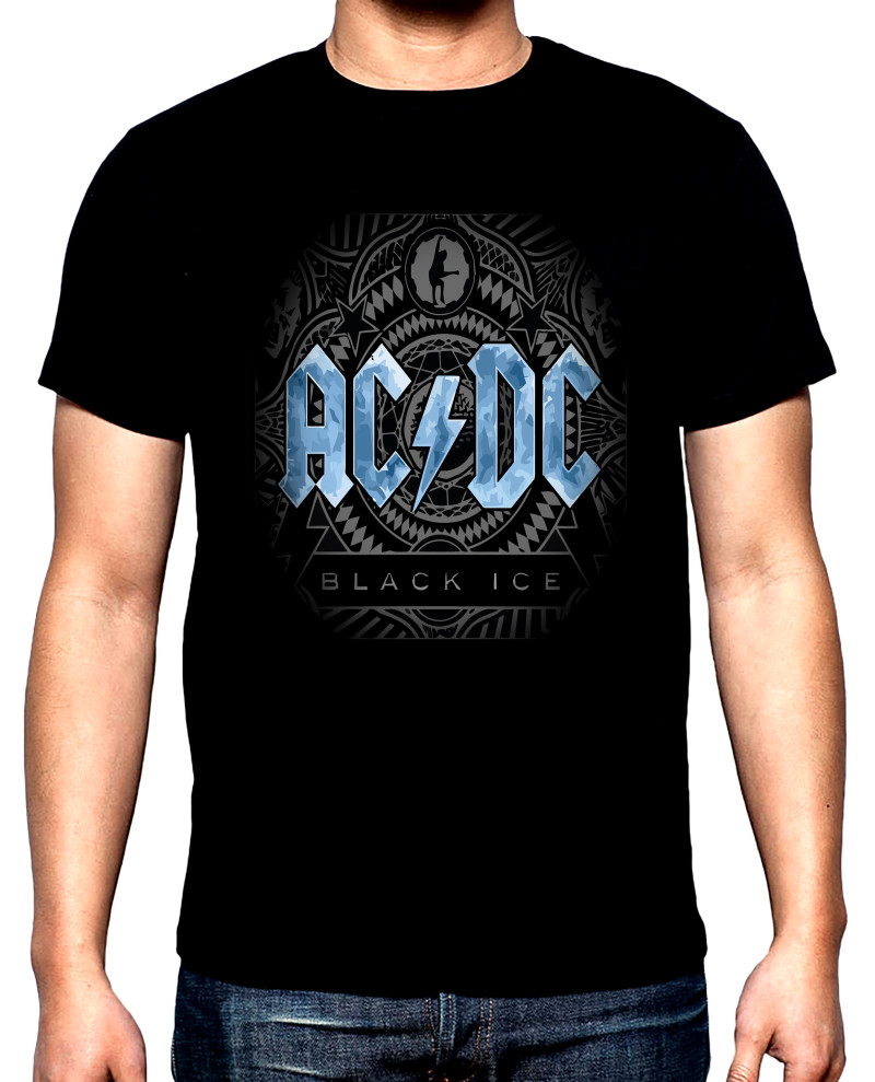 Тениски AC DC, black ice, мъжка тениска, 100% памук, S до 5XL