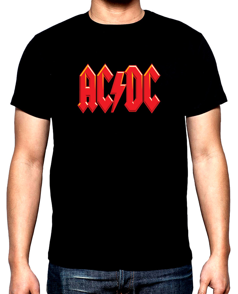 Тениски AC DC, лого, 4, мъжка тениска, 100% памук, S до 5XL