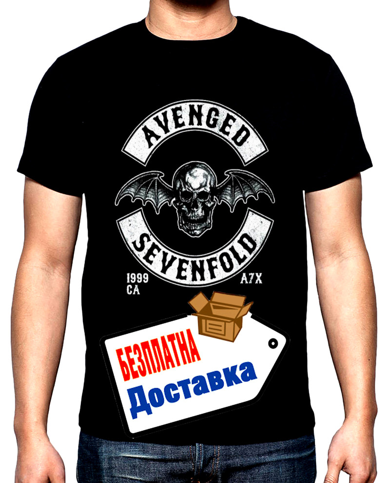 Тениски Avenged sevenfold, лого, мъжка тениска, 100% памук, S до 5XL