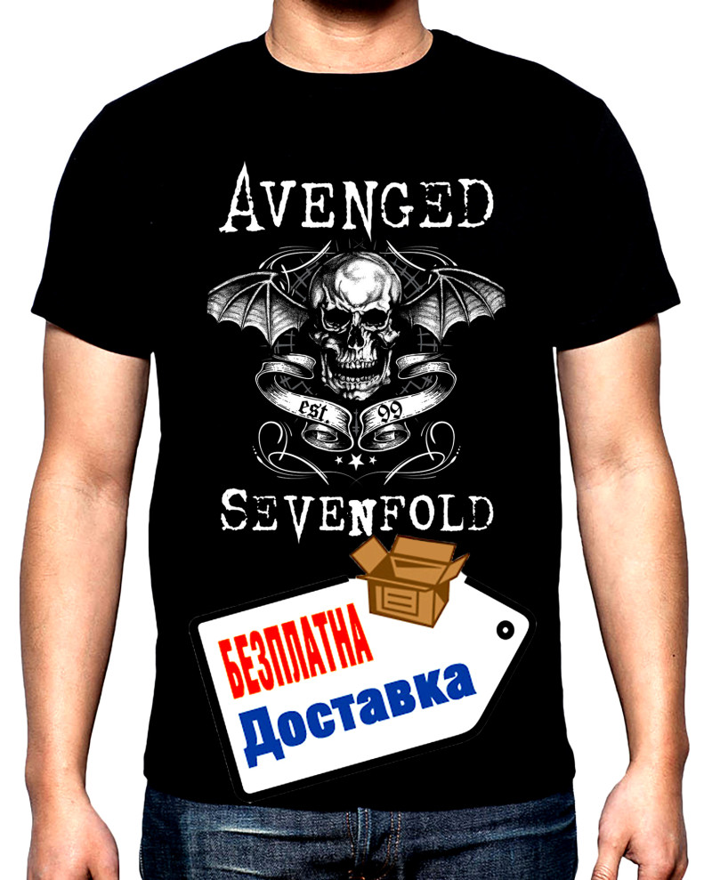 Тениски Avenged sevenfold, лого, 3, мъжка тениска, 100% памук, S до 5XL
