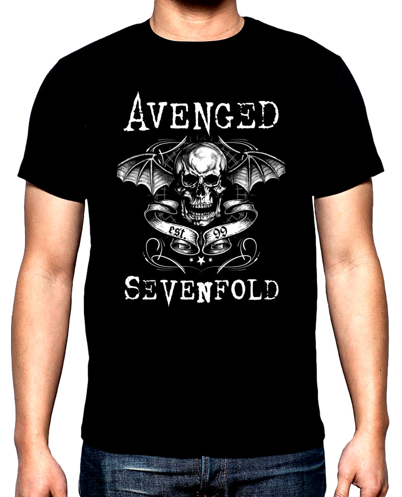 Тениски Avenged sevenfold, лого, 3, мъжка тениска, 100% памук, S до 5XL