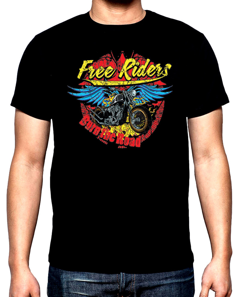 Тениски Free Riders, рокерска мъжка тениска, 100% памук, S до 5XL