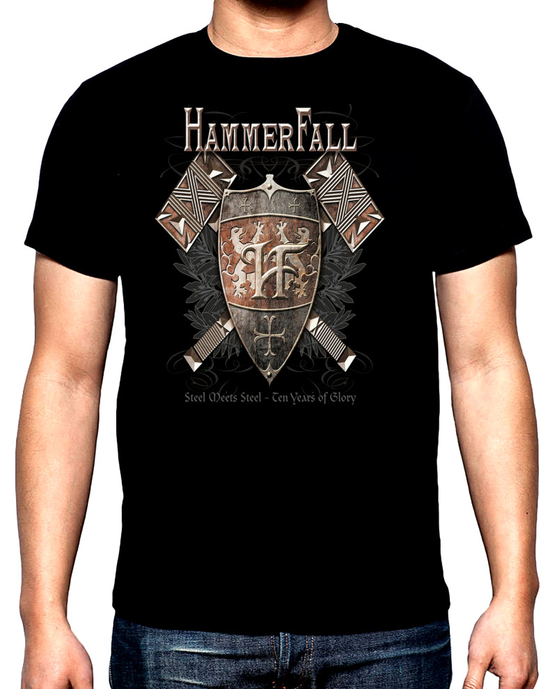 Тениски Hammerfall, Steel meets steel, мъжка тениска, 100% памук, S до 5XL