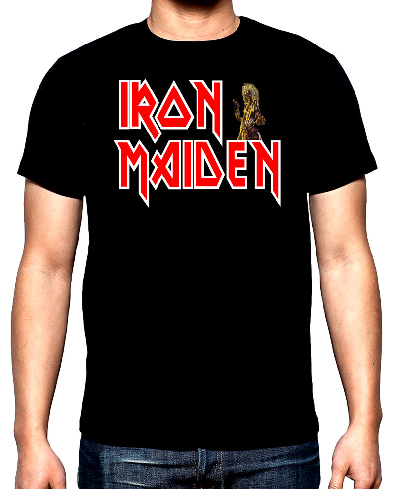 Тениски Iron Maiden, Eddie, logo, мъжка тениска, 100% памук, S до 5XL