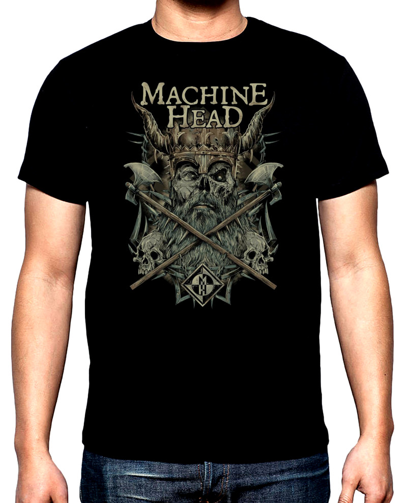 Тениски Machine Head, logo, 2, мъжка тениска, 100% памук, S до 5XL