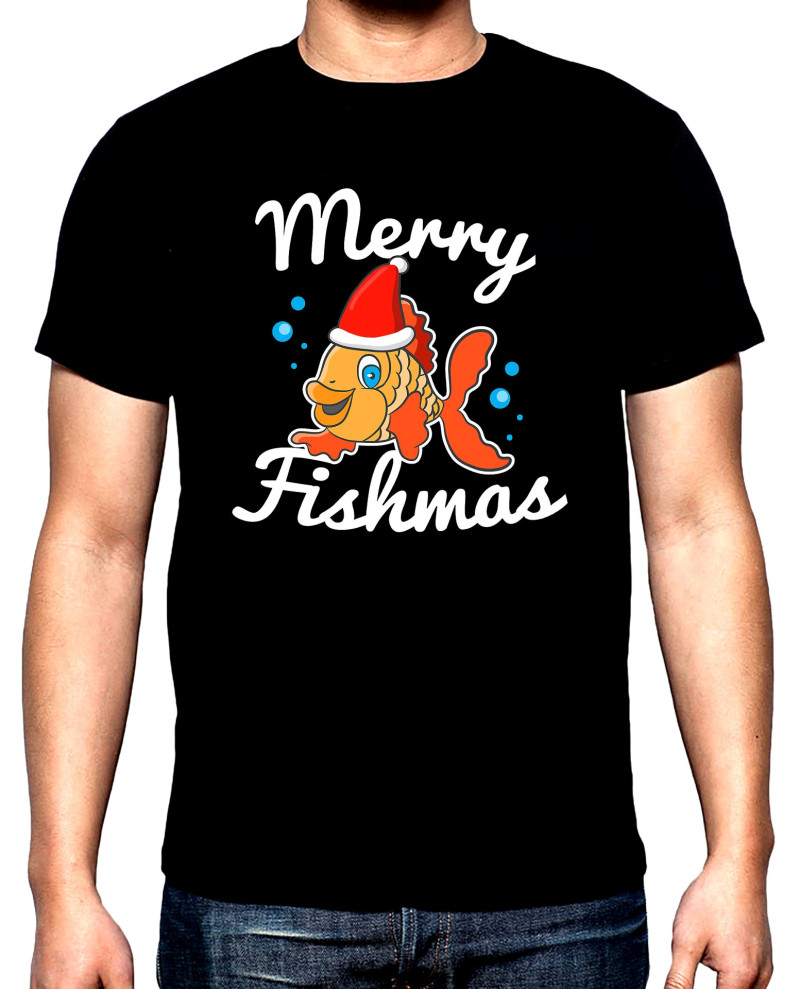 Тениски Риболов,мъжка тениска, Merry fishmas, 100% памук, S до 5XL
