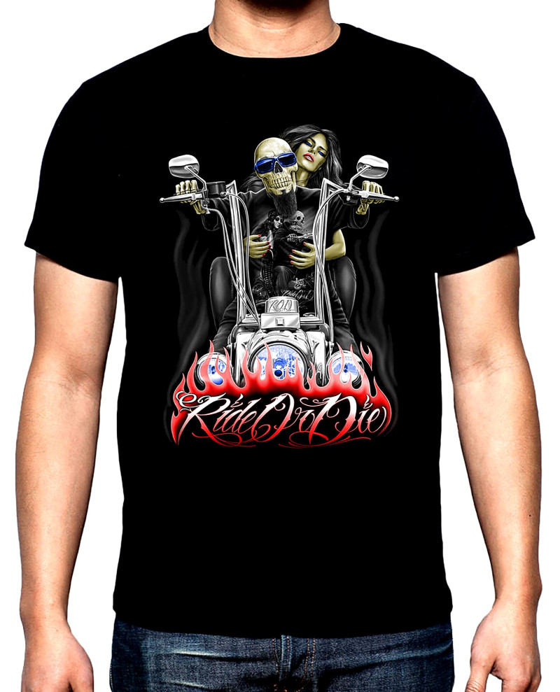 Тениски Ride or Die, 2, рокерска мъжка тениска, 100% памук, S до 5XL