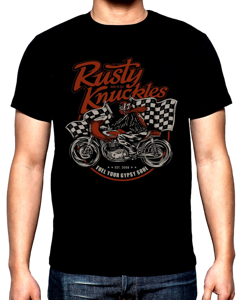 Тениски Rusty knuckels, рокерска мъжка тениска, 100% памук, S до 5XL
