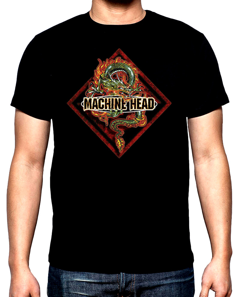 Тениски Machine Head, logo, 4, мъжка тениска, 100% памук, S до 5XL